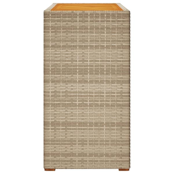 vidaXL havebord med trætop 100x40x75 cm polyrattan sort -  Haveborde