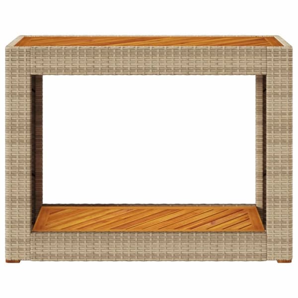 vidaXL havebord med trætop 100x40x75 cm polyrattan sort -  Haveborde
