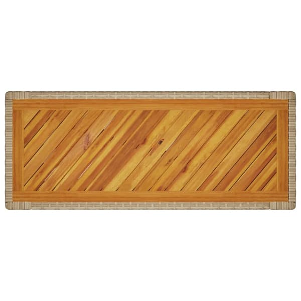 vidaXL havebord med trætop 100x40x75 cm polyrattan sort -  Haveborde