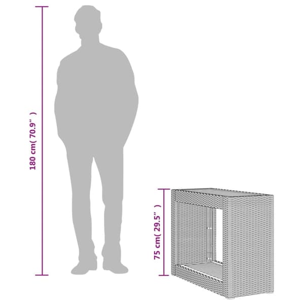 vidaXL havebord med trætop 100x40x75 cm polyrattan sort -  Haveborde