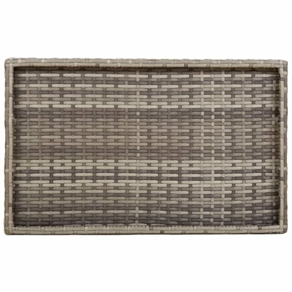 vidaXL Kokoontaittuva tarjotinpöytä harmaa 65x40x75 cm polyrottinki - Ulkopöydät