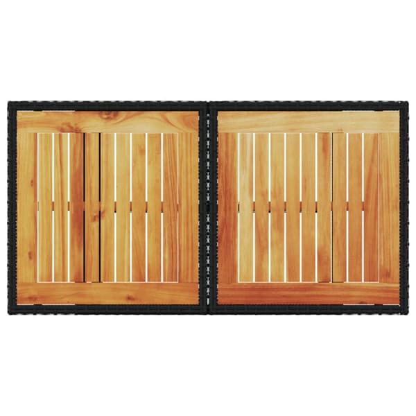 vidaXL havebord 100x55x73 cm polyrattan og akacietræ sort - Haveborde
