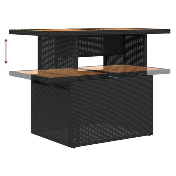 vidaXL havebord 100x55x73 cm polyrattan og akacietræ sort - Haveborde