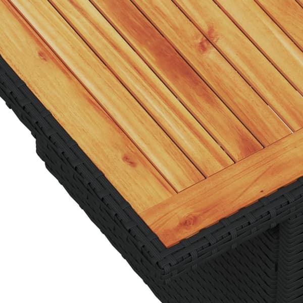 vidaXL havebord 100x55x73 cm polyrattan og akacietræ sort - Haveborde