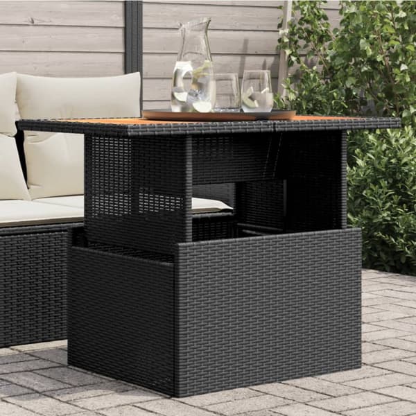 vidaXL havebord 100x55x73 cm polyrattan og akacietræ sort - Haveborde