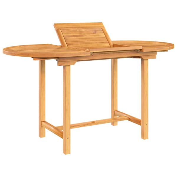 vidaXL havebord med udtræk 110-160x80x75 cm massivt teaktræ - Haveborde