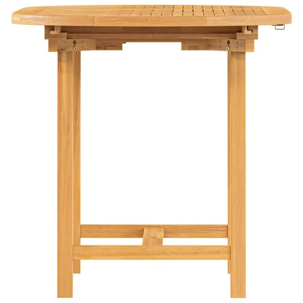 vidaXL havebord med udtræk 110-160x80x75 cm massivt teaktræ - Haveborde