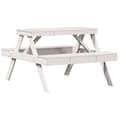 Miniatyrbillede 7 af 10: vidaXL picnicbord 105x134x75 cm massivt fyrretræ hvid -  Haveborde