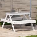 Miniatyrbillede 2 af 10: vidaXL picnicbord 105x134x75 cm massivt fyrretræ hvid -  Haveborde