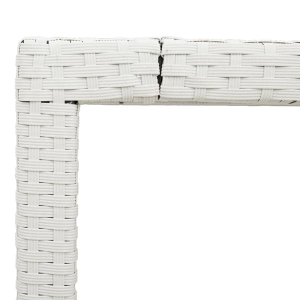 vidaXL Puutarhapöytä lasipöytälevy valkoinen 150x90x75 cm polyrottinki - Ulkopöydät