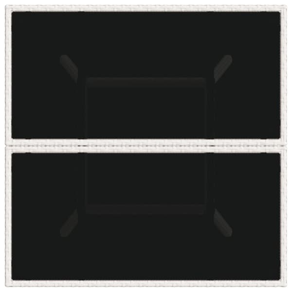 vidaXL havebord med glastop 80x80x75 cm polyrattan hvid - Haveborde