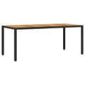 Miniatyrbillede 3 af 11: vidaXL havebord med akacietop 190x90x75 cm polyrattan sort -  Haveborde
