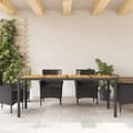 Miniatyrbillede 4 af 11: vidaXL havebord med akacietop 190x90x75 cm polyrattan sort -  Haveborde