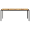 Miniatyrbillede 5 af 11: vidaXL havebord med akacietop 190x90x75 cm polyrattan sort -  Haveborde
