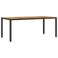 Miniatyrbillede 7 af 11: vidaXL havebord med akacietop 190x90x75 cm polyrattan sort -  Haveborde