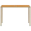 Miniatyrbillede 5 af 11: vidaXL havebord med top i akacietræ 115x54x74 cm polyrattan beige -  Haveborde