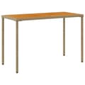 Miniatyrbillede 7 af 11: vidaXL havebord med top i akacietræ 115x54x74 cm polyrattan beige -  Haveborde