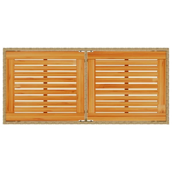 vidaXL havebord med top i akacietræ 115x54x74 cm polyrattan beige - Haveborde