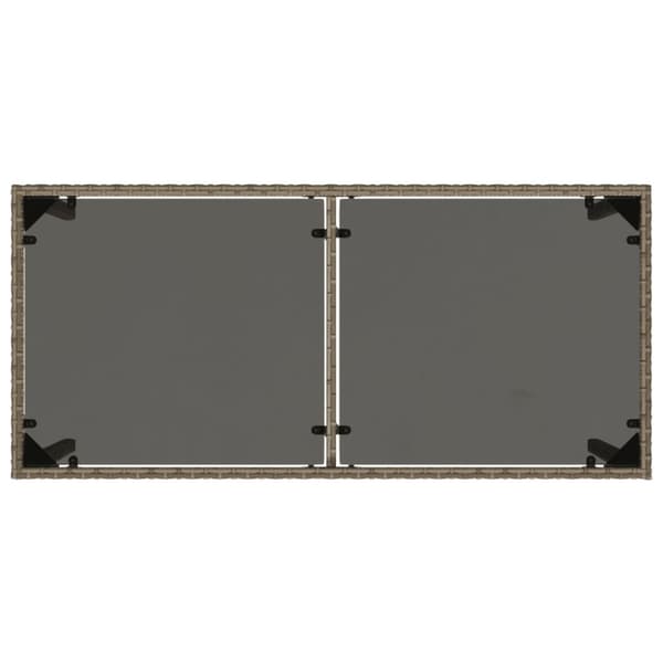 vidaXL havebord med glastop 115x54x74 cm polyrattan grå -  Haveborde