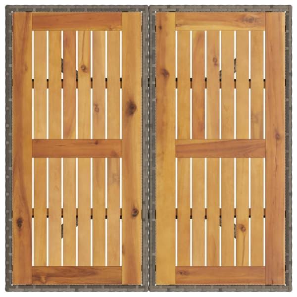 vidaXL havebord med akacietop 80x80x75 cm polyrattan grå - Haveborde
