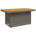 Miniatyrbillede 3 af 11: vidaXL havebord 90x55x71 cm polyrattan og massivt akacietræ grå -  Haveborde