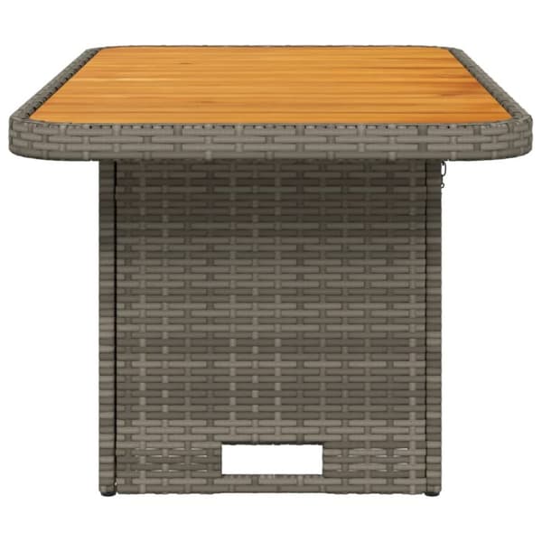 vidaXL havebord 90x55x71 cm polyrattan og massivt akacietræ grå -  Haveborde