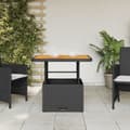 Miniatyrbillede 4 af 11: vidaXL havebord 80x80x71 cm polyrattan og akacietræ sort -  Haveborde