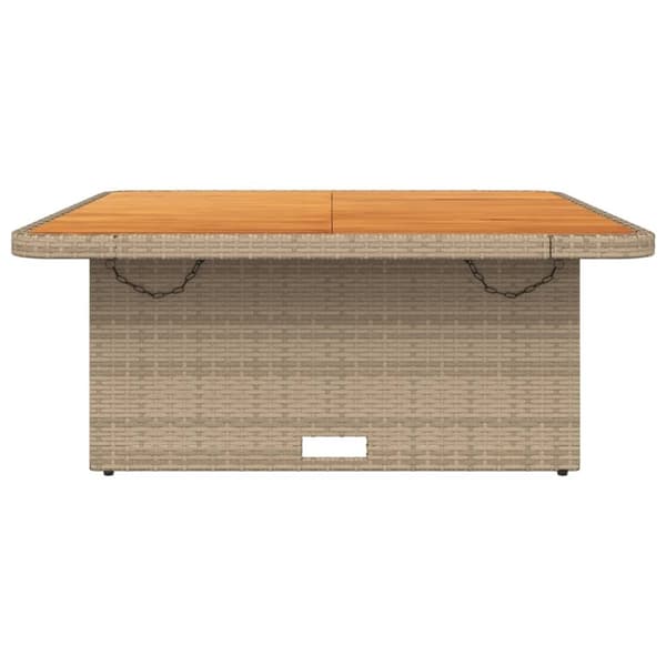 vidaXL havebord 110x110x71 cm polyrattan og akacietræ beige - Haveborde