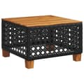 Miniatyrbillede 3 af 10: vidaXL havebord 55x55x36 cm polyrattan og akacietræ sort -  Haveborde