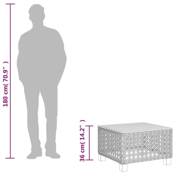 vidaXL havebord 55x55x36 cm polyrattan og akacietræ sort - Haveborde