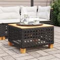 Miniatyrbillede 1 af 10: vidaXL havebord 55x55x36 cm polyrattan og akacietræ sort -  Haveborde