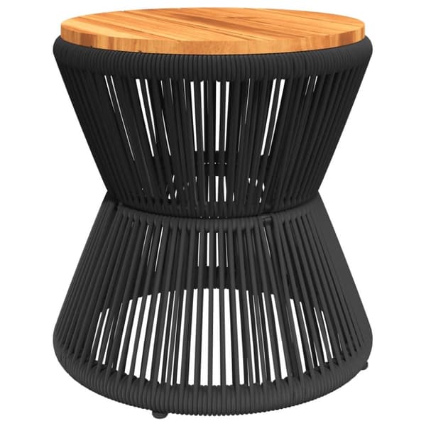 vidaXL sofabord med trådnetbase Ø 45x44 cm massivt akacietræ sort