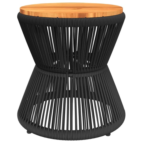 vidaXL sofabord med trådnetbase Ø 45x44 cm massivt akacietræ sort
