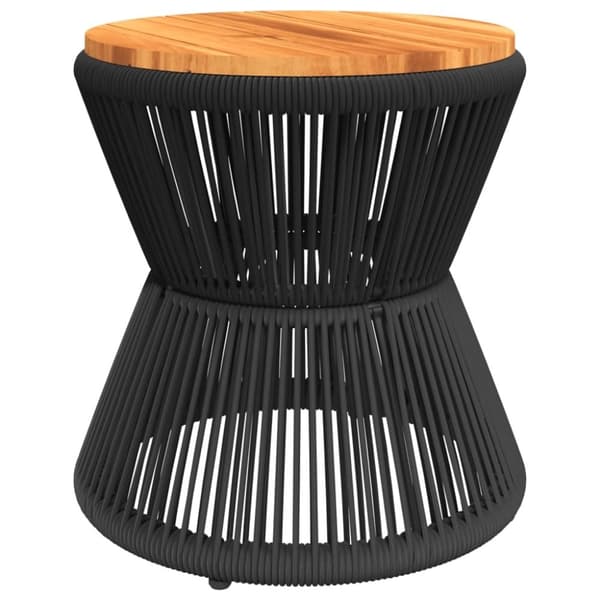 vidaXL sofabord med trådnetbase Ø 45x44 cm massivt akacietræ sort