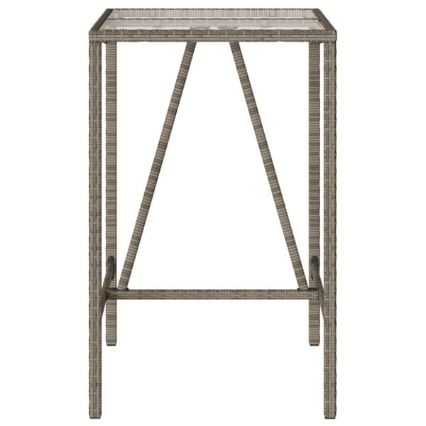 vidaXL Ulkobaaripöytä harmaa 70x70x110 cm polyrottinki