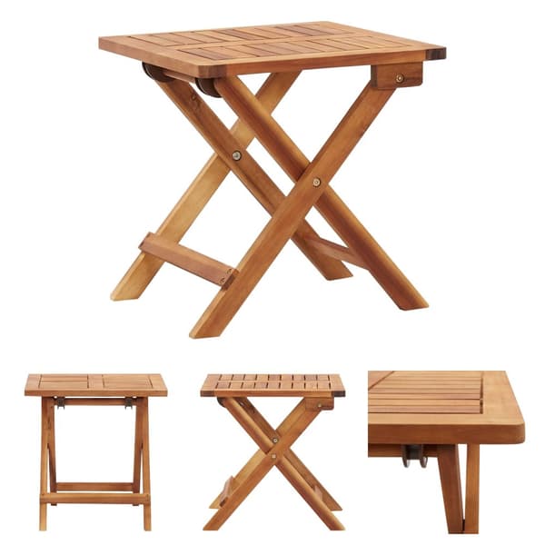 The Living Store foldbart havebord 40x40x40 cm massivt akacietræ - Haveborde