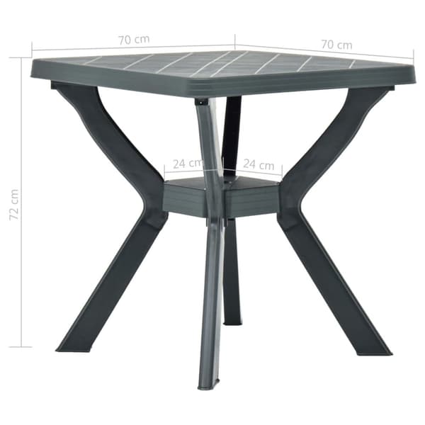 The Living Store Cafébord grön 70x70x72 cm plast - Utebord