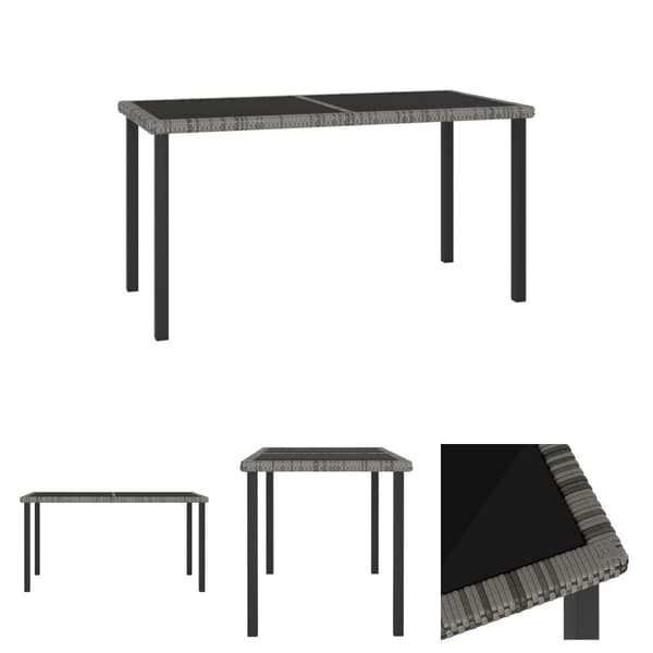 The Living Store havebord 140x70x73 cm polyrattan grå -  Haveborde