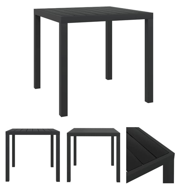 The Living Store havebord WPC aluminium 80 x 80 x 74 cm sort - Haveborde