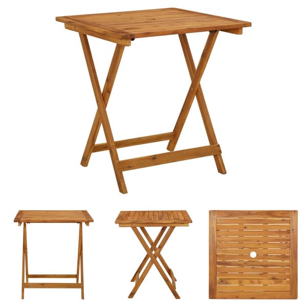 The Living Store foldbart havebord 70 x 70 x 75 cm massivt akacietræ - Haveborde