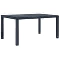 Miniatyrbillede 2 af 6: The Living Store havebord 150 x 90 x 72 cm plastik rattanlook antracitgrå -  Haveborde