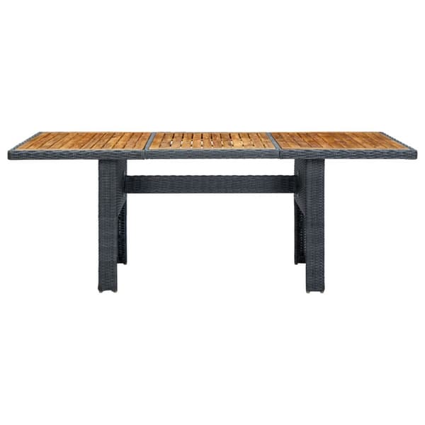 The Living Store havebord polyrattan og massivt akacietræ mørkegrå - Haveborde