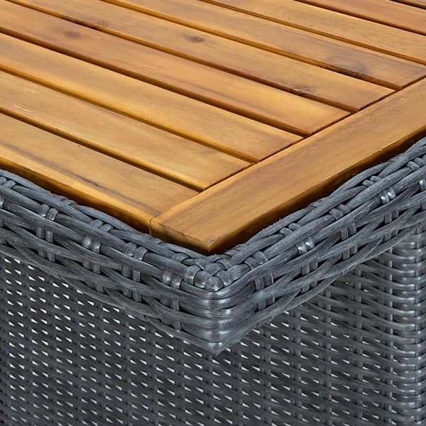 The Living Store havebord polyrattan og massivt akacietræ mørkegrå -  Haveborde