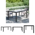 Miniatyrbillede 1 af 6: The Living Store havebord 150x90x75 cm hærdet glas og polyrattan sort -  Haveborde