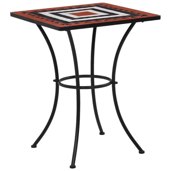 The Living Store bistrobord med mosaikdesign 60 cm keramisk terracotta og hvid -  Haveborde