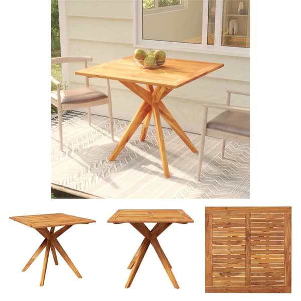 The Living Store Trädgårdsbord 85x85x75 cm massivt akaciaträ -  Utebord