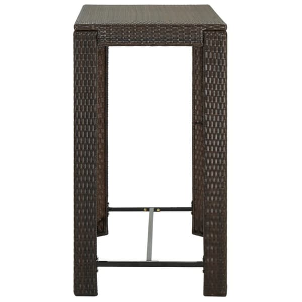 The Living Store barbord til haven 100x60,5x110,5 cm polyrattan brun - Haveborde