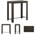 Miniatyrbillede 1 af 7: The Living Store barbord til haven 100x60,5x110,5 cm polyrattan brun -  Haveborde
