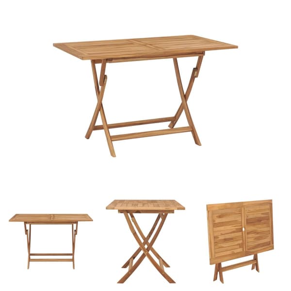 The Living Store foldbart havebord 120 x 70 x 75 cm massivt teaktræ - Haveborde