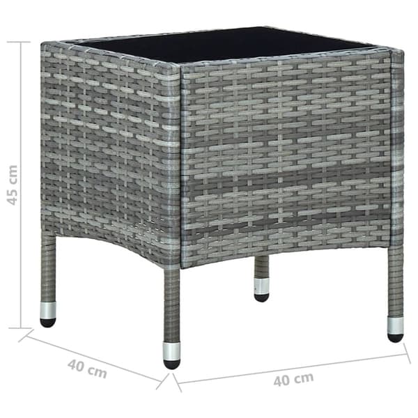 The Living Store havebord 40x40x45 cm polyrattan grå -  Haveborde